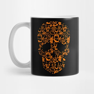 Skull Halloween Silhouette Icon Costume Mug